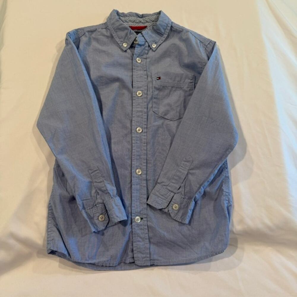 Tommy Hilfiger Boys Size 6 Light Blue Button Down Long Sleeve Shirt